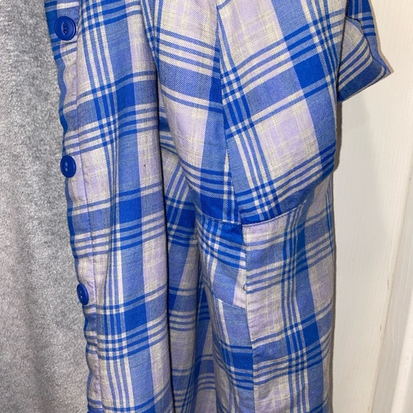 LL Bean Women’s 3x Cotton Blue Plaid Flannel Fleece Lined Button Up Shirt - Picture 15 of 15